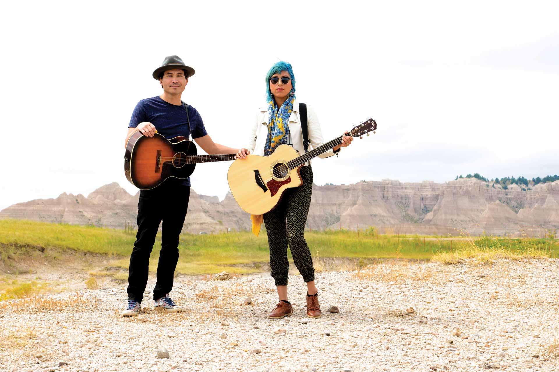 Scotti Clifford (Lakota) and Julianna Brown Eyes (Lakota) of alternative rock band, Scatter Their Own, First Peoples Fund Cultural Capital grantees