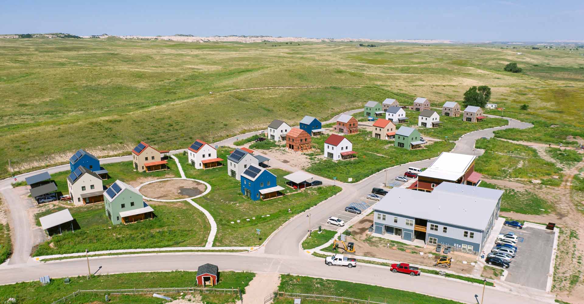 Aerial view of Thunder Valley CDC building site