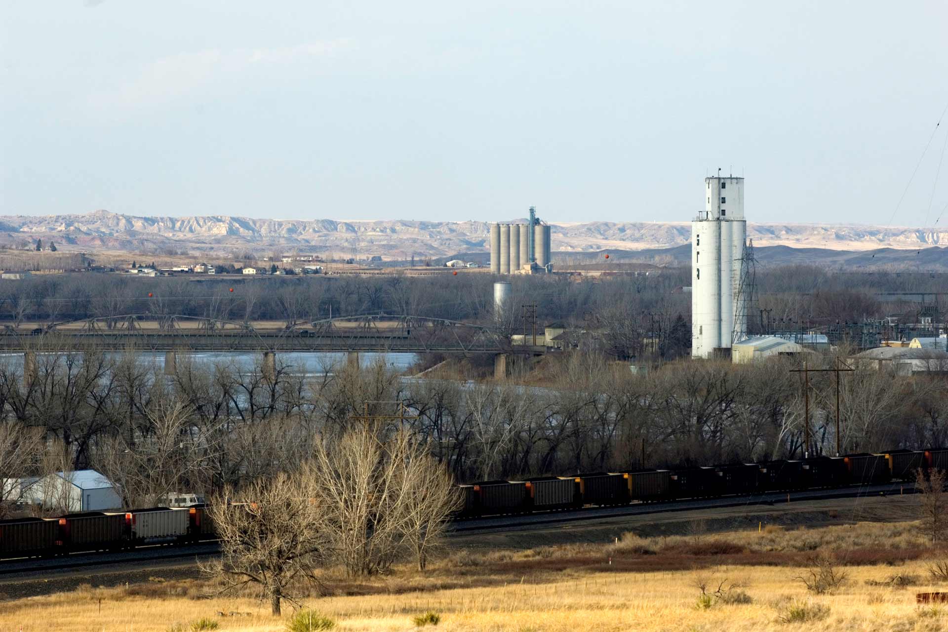 View of Glendive, MT and mountains beyond