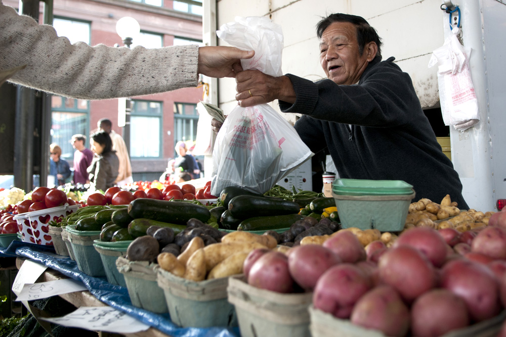 Hmong farmer at St. Paul Farmers market