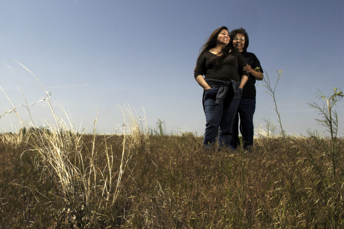 Two Native women on the prairie