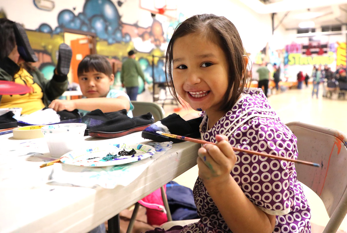 Arts and crafts event at Cheyenne River Youth Project’s Čhokáta Wičhoni (Center of Life) teen center