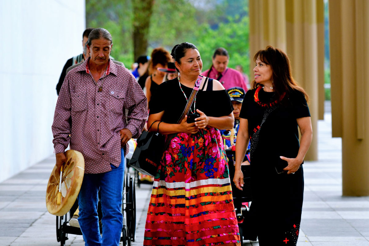 Waylon Gaddie (Lakota), Helene Gaddie (Lakota), and Lori Pourier (Oglala Lakota)