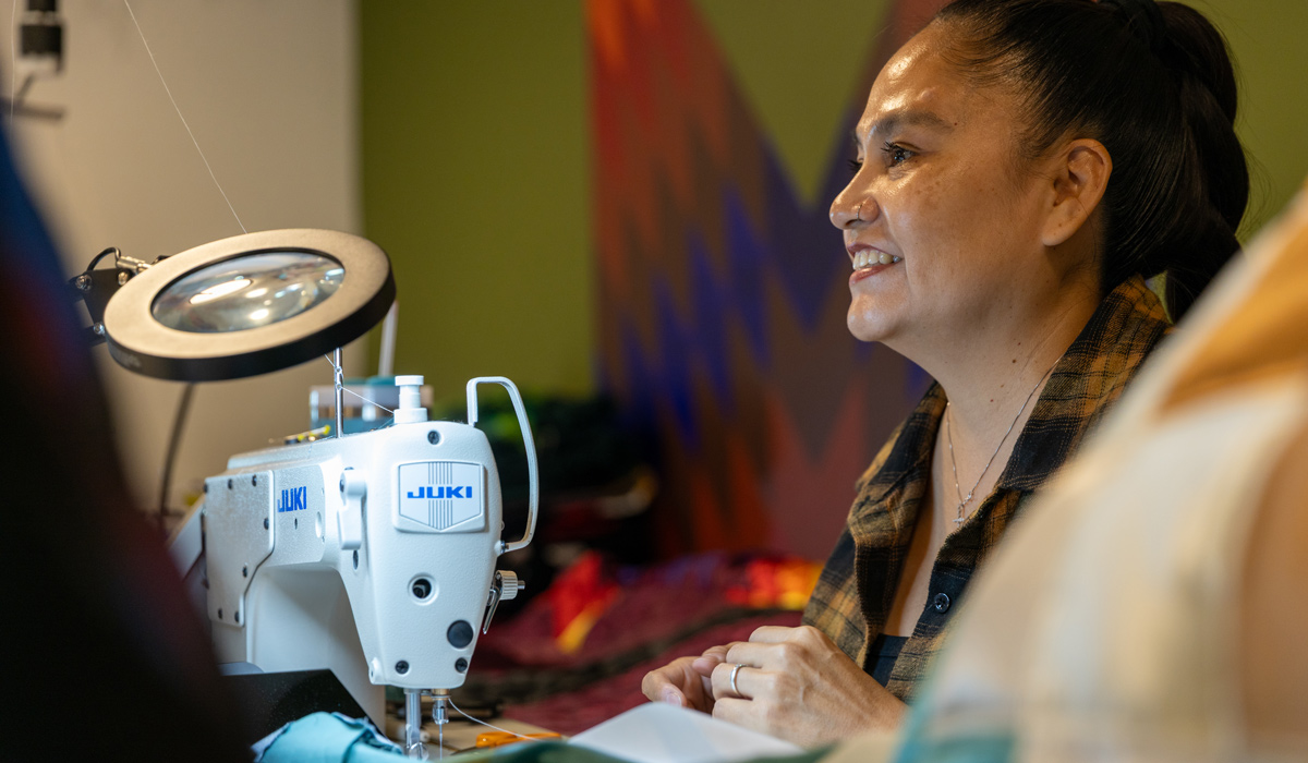 Woman sewing